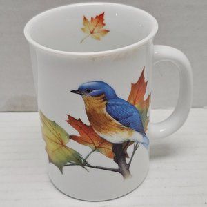 Trio Canadian Geographic Mug Cup Blue Birds Femal Cardinal Maple Leaf